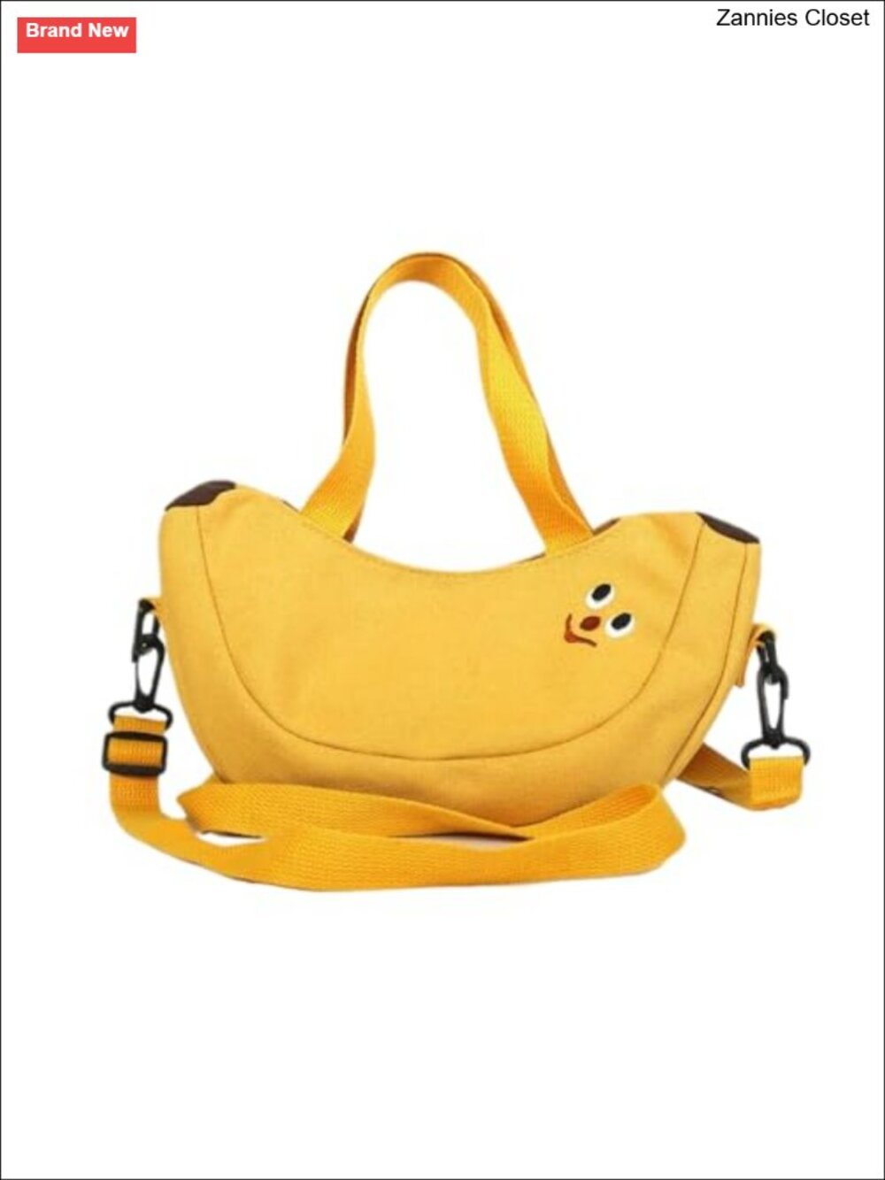 Canvas Banana Shaped Crossbody Bag Cute Small Coin Purse Casual